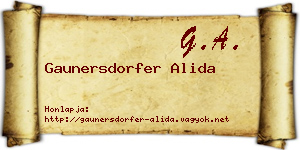Gaunersdorfer Alida névjegykártya